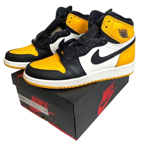 Nike Jordan 1 Kid's Retro High OG Taxi 575441 711 GS Size 6.5Y‎ New with Box - Picture 1 of 12